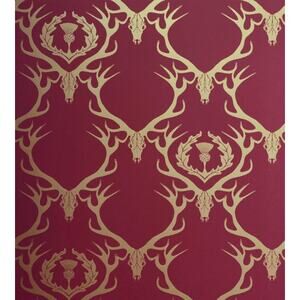 Barneby Gates Deer Damask Wallpaper Discounted Designer Roll